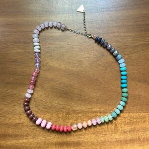 Anthropologie Rainbow Stone Necklace